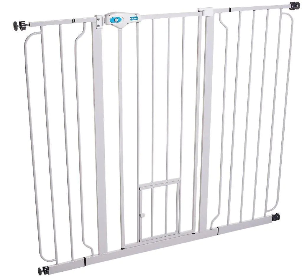 Carlson Adjustable Wide Walk-Thru Pet Gate with Door, White