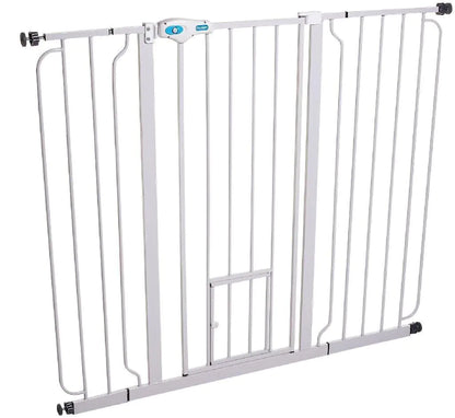 Carlson Adjustable Wide Walk-Thru Pet Gate with Door, White