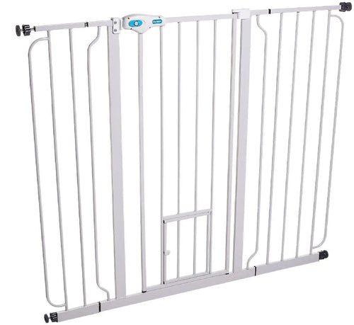 Carlson Adjustable Wide Walk-Thru Pet Gate with Door, White